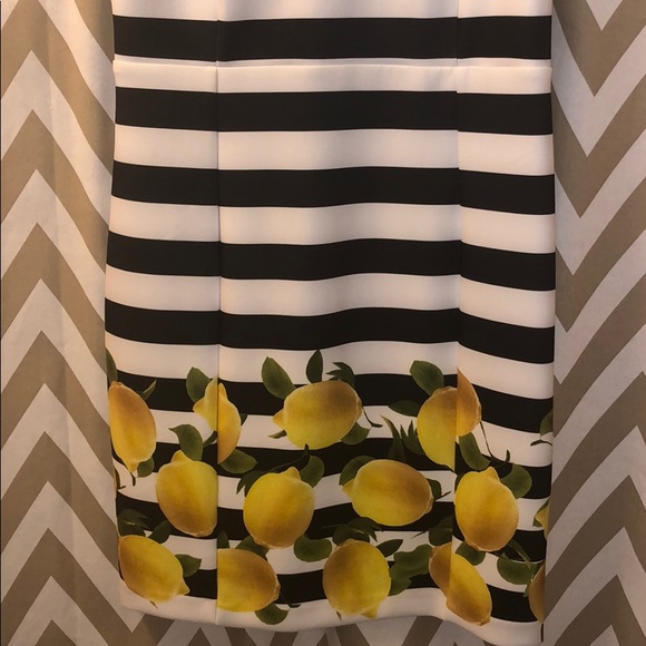 Milly scuba neoprene lemons striped bodycon dress - Picture 3 of 4